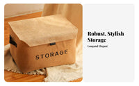 foldable Lidded Box Large Capacity Lidded textile container particlesresistant for Under Bed