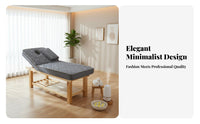 Latex Mattress Beauty Bed Heating Function Wooden Frame Massage Bed Sturdy Construction Stationary Massage Table for Masseurs