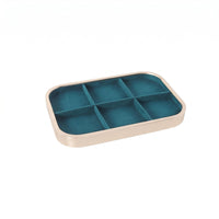 Teal Jewelry Display Tray Rounded Corners Rectangular Jewelry Tray