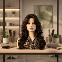 Mannequin Head with Shoulders Realistic Headpiece Display Stand Authentic Female Mannequin Bust for Hair Stylists, Photo Shoots