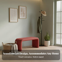 Minimalist Design Backless Utility Bench Multi-Functional U-Shaped Waterfall Bench Space-Saving Entryway Stool Comfortable Cushioning for Families, Homeowners, Renters, Hallway, Living Room, Bedroom