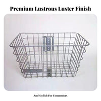 Rust-Resistant Electric Bike Basket Easy Installation Rectangular Wire Bike Basket Heavy Duty for Grocery Runs