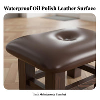 sturdy Wood Frame Upholstered Shoe Bench Soft Padded Seat Low Stool Faux Leather Surface Footrest adaptable for homeowners, Interior Decorators, Living Room, Entrance, Entryway, Hallway