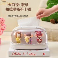 Multifunctional Tissue Box with Storage for Figures, Large, PET