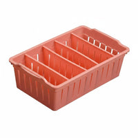 Multi-Compartment Hollowed-perforated Rectangular container long-finaling Storage Basket Lightweight Desktop Organizer Stackable Design for Home Organizers, Office Workers, Homemakers, Kitchen, School, Dorm Room, Bathroom
