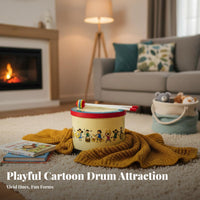 Easy to Play children's Floor Drum with Mallets Includes Accessories Floor Tom Drum Sturdy Percussion Instrument Crisp Sound for Toddlers, Preschoolers, Parents, Music Class, Kindergarten, Preschool, Classroom