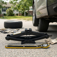 Labor-Saving Lift Heavy Duty Lift Hand Crank Long-Lasting Steel Construction Portable Car Lift Easy to Use for Roadside Emergency, Garage