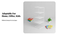 Space-Saving Desktop Book Organizer Minimalist Design Wireframe Book Organizer Multi-Purpose Tabletop Shelf Sturdy Construction for Children, Students, Office Workers, Desk, Study Room, Bedroom