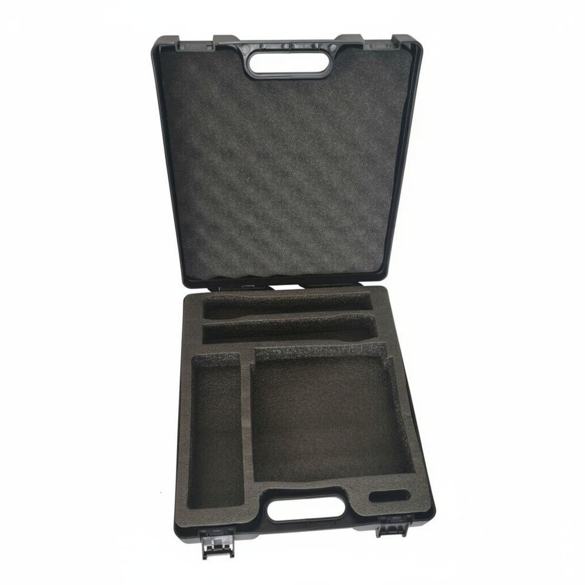 Large Capacity Plastic Equipment Carrying Case Comfortable Carry Handle Hard Carrying Case Secure Latches PP Plastic Storage Briefcase Shock-Resistant-Resistant for Musicians, Technicians, Hobbyists, Travel, Workshop, Job Site