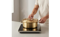 Gold-Colored Hot Pot Thickened Stainless Steel Pot Polished Shiny Finish Cookware Flat Bottom