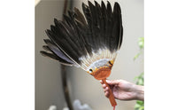 Handmade Goose Feather Fan with Tassel Decorative Feather Hand Fan with Tassel Elegant Traditional for Dancers, Photoshoots