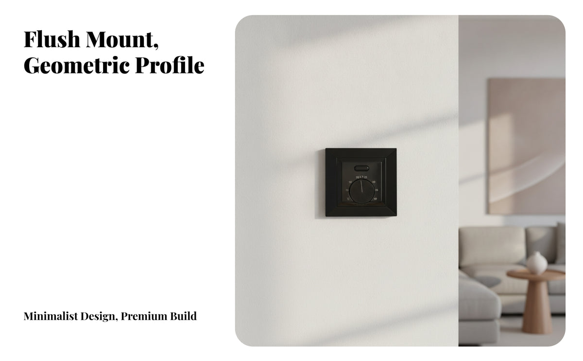 Wall Thermostat with External | LED Indicator Light, Electric, Mechanical Thermostat, for Underfloor Heating