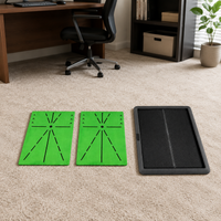 Golf mat with swing path display, non-slip rubber base, golf practice mat for garden & home, golf simulator mat for technique practice