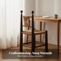 Vintage Inspired French design Woven Armchair Multipurpose Dining Seat Curved Armrests Single Seater Reinforced Frame for Design aficionados, Interior Decorators, Study Room, Bedroom, perusing corner, Entryway