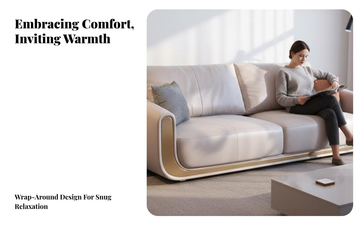 sweepd Sectional Couch Minimalist design sweepd sectional Couch Bamboo-Joint feature Sofa for Interior Designers, Homeowners, Living Room, Villa, Bedroom