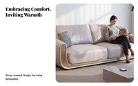 sweepd Sectional Couch Minimalist design sweepd sectional Couch Bamboo-Joint feature Sofa for Interior Designers, Homeowners, Living Room, Villa, Bedroom