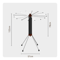Foldable Clothes Drying Rack Collapsible Tripod Clothes Rack Wheeled for Balcony