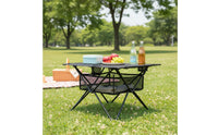 Foldable Folding Table Easy Assembly Textile Top Camp Table Sturdy Waterproof for Barbecue