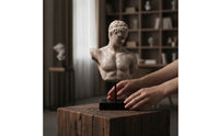 Antique-Style Bust Sculpture Stone-Look Classical Bust Sturdy Male Torso Sculpture Minimalist for Entryway Console