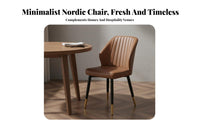 Modern Design Upholstered Wooden Armchair Comfortable Seating Upholstered Side Chair with Ribbed Back Long-Lasting Upholstery Home Furniture Curved Backrest for Homeowners, Restaurant Owners, Interior Designers, Dining Room, Hotel, Kitchen, Study