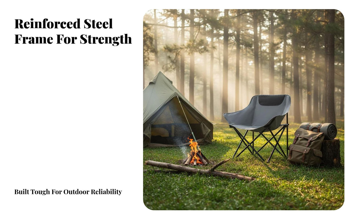Foldable Design Collapsible Moon Chair Lightweight Camping Stool Easy Setup Outdoor gear sturdy for Art Students, Travelers, Fishing, Sketching, Picnics, Outdoors