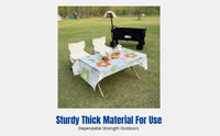 Disposable Tablecloth, Rectangular Waterproof Outdoor Dining Mat, Camping Table Cover, Assorted Designs, Windproof Stickers