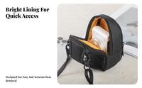 Compact Crossbody Camera Bag Detachable Strap Padded Camera Bag Black Photo Gear Storage Textured Material
