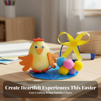 DIY Easter Chick Craft Kit Handmade Gift Kids Easter Art Activity Soft Tuft Chick Making Set Encourages Creativity