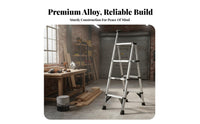 Foldable Design Telescopic Ladder Heavy Duty Telescopic Extension Ladder Adjustable Height Stable Triangular Structure for DIY Enthusiasts, Homeowners, Professionals, Construction Site, Home Maintenance, Workshop, Warehouse