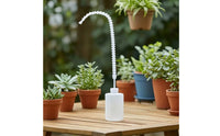 Narrow-Spout Press Watering Bottle with Bent Neck Translucent Press Bottle with Long Nozzle Visible Markings Sturdy for Tight Growing Areas