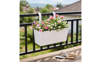 Railing Planter Box over-the-Rail Hanging Planter Box Drainage Railing Flower Pot for Fence, Patio