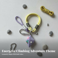 Colorful Rock Climbing Hold Keychain Bouldering Hold Bag Charm Handmade Rope Lanyard for Boulderers, Outdoor Enthusiasts, Hikers, Backpack, Handbag, Keys