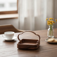 Wooden Walnut Serving Tray Natural Walnut Tray Portable Premium for Hosts, Tea Service