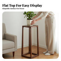 Solid Construction Tall Square Flower Table Stable Structure Plant Stand Elegant Design Display Pedestal Multi-Functional for Homeowners, Tea Enthusiasts, Event Planners, Living Room, Entryway, Corner Space, Party Decoration