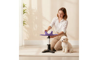 Versatile Dog Grooming Stand with Cradle Adjustable-Height Pet Grooming Restraint with Base Rotating for Nail Trimming