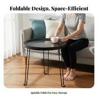 Space-Saving Foldable Couch Table Portable Foldable Tray Table Easy Assembly Household Furniture Stable Support for Apartment Dwellers, Homeowners, Students, Living Room, Bedroom, Next to Sofa, Small Areas