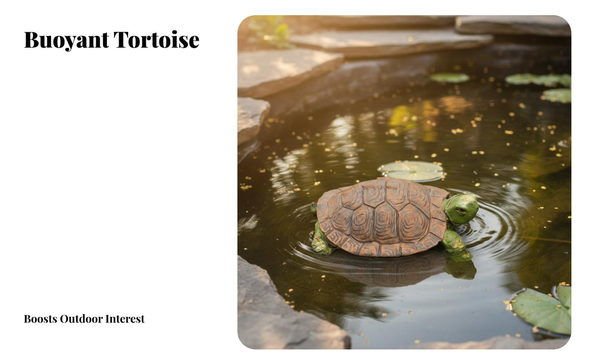 Buoyant Turtle Statue Weather-Resistant Buoyant Turtle Figurine Construction Resin Tortoise Model for Pool, Outdoor
