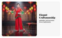 Chinese Folk Dance in Fit Embroidered Design Chinese Folk Dance Costume Performance Wear Gradient Color Sleeves