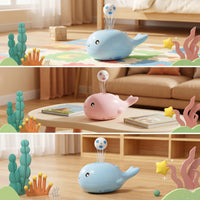 One-Button Whale Toy with Floating Balls Interactive Whale Floating Ball Toy Cartoon for Babies
