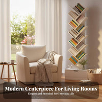Narrow silhouette Tree-Shaped bookshelf Space-Saving bookshelf space-efficient Size Storage Rack Sturdy Construction for Apartment Dwellers, Students, Office Workers, Small Spaces, Dorm Room, Bedroom