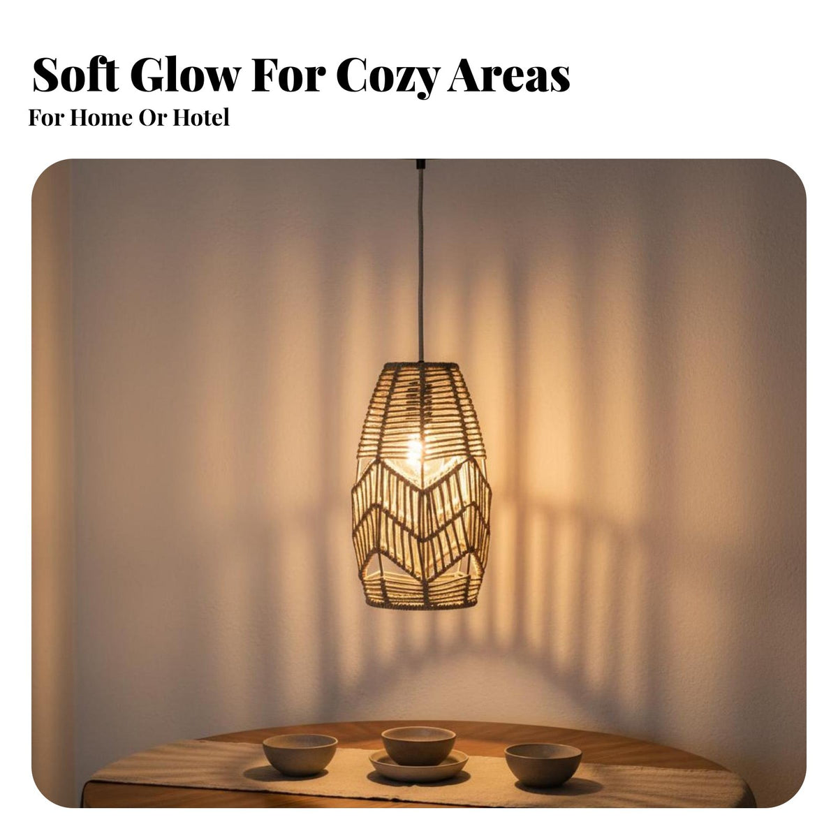 Woven Paper Rope Lampshade Minimalist Design Paper Rope Light Shade Woven Lamp Shade Creates Warm Ambiance for Cafe, Dining Room