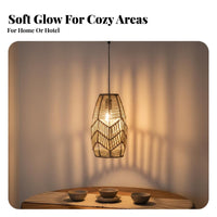 Woven Paper Rope Lampshade Minimalist Design Paper Rope Light Shade Woven Lamp Shade Creates Warm Ambiance for Cafe, Dining Room