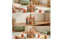 Wooden Castle Block Set Matte Building Set with Box Creative for Toddlers