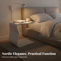 Nordic design C-Shaped Side Table Minimalist Design C-Shaped Couch Table Space-Saving Household Furniture multipurpose Use for Apartment Dwellers, Home Workers, Students, Living Room, Bedroom, Small Spaces, Balcony