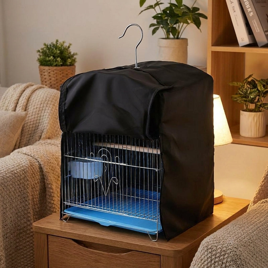 Large Bird Cage Cover Made of Polyester, Light Blocking Parrot Cage Cover, Warm Extra Large Indoor outdoor Protector Without Zippers or Flaps