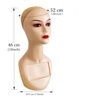 Hairpiece Display Head with Chest Panel Long-Lasting for Hairstylists