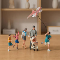 Spring Scene Model Detailed Craftsmanship Kite Flying Model Hand Painted Resin Miniature Scene for Photography