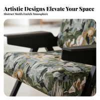 Upholstered Wooden Armchair French Retro design Upholstered Armchair sturdy Wood Frame Accent Chair for Homeowners, Adults, Living Room, Balcony, Study