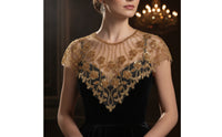 Collar Applique Floral False Collar Neckline Trim Mesh Accessory Elegant for Crafters, Dressmaking, Sewing Projects