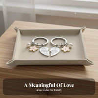 2 Pieces Mother Daughter Keychain Set Stainless Steel Mother Daughter Keychain